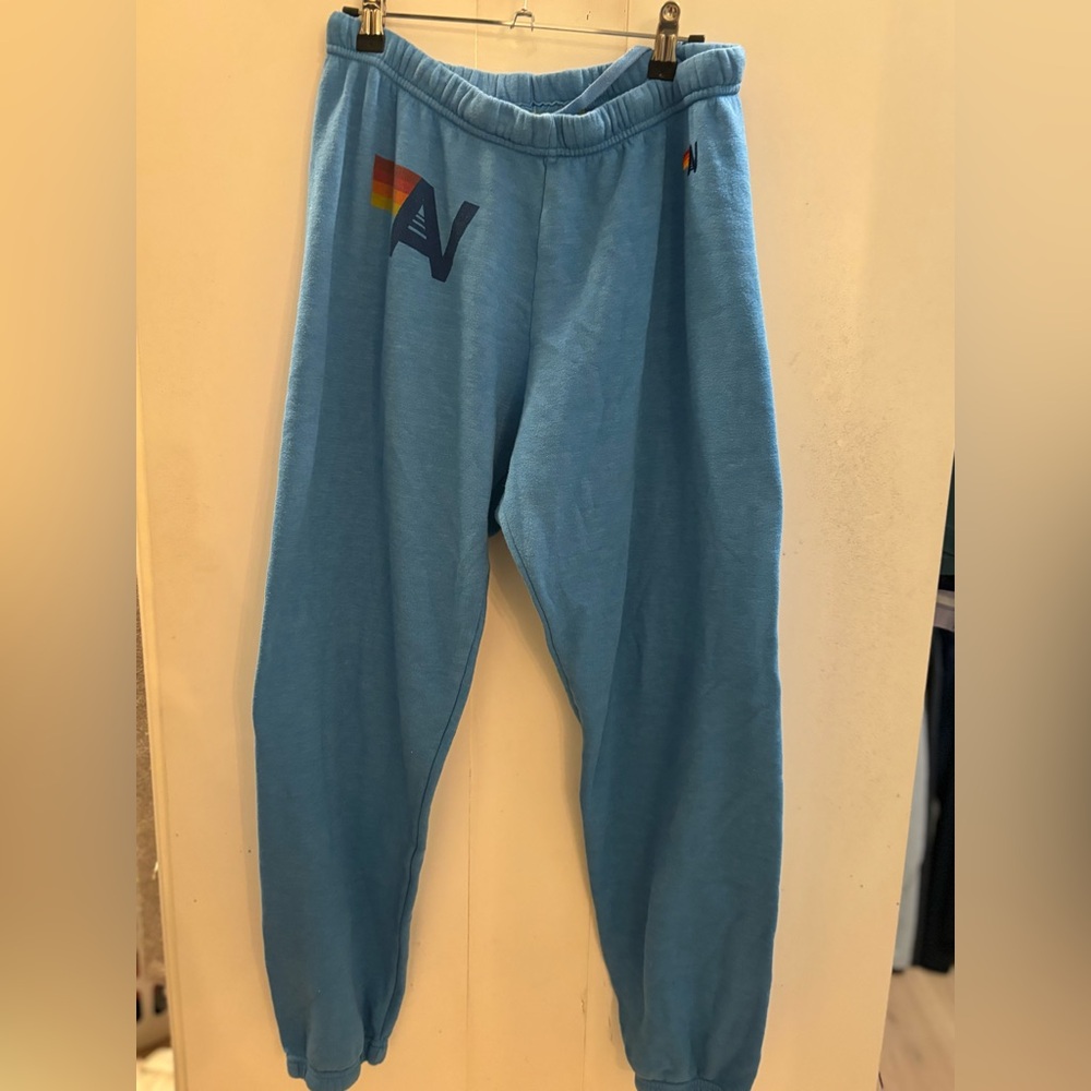 Blue large aviator nation sweatpants with drawstring
